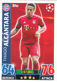 Thiago Alcantara Bayern Munchen 2015/16 Topps Match Attax CL #171